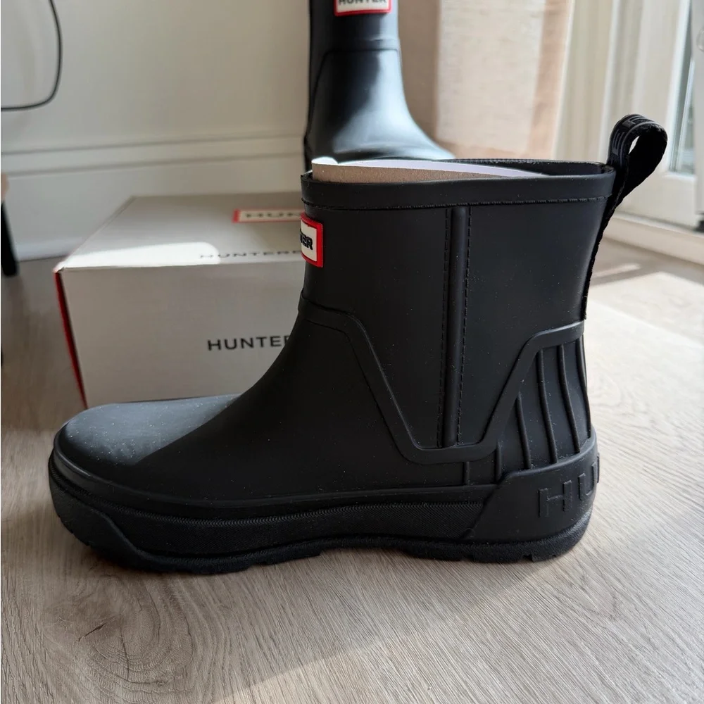 NWT Hunter Wales Black Rain Boots - Picture 4 of 7